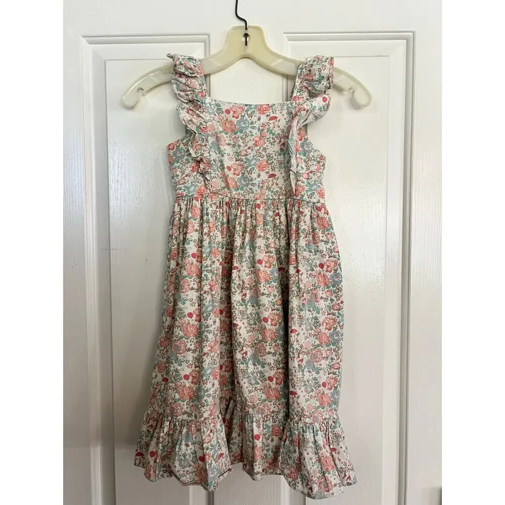 Laura Ashley Girl Multicolor Floral Print Sleeveless Fit & Flare Dress Size 6